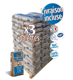 WOODSTOCK-PELLET-PALETTE × 3 (198 SACK Á 15 KG)